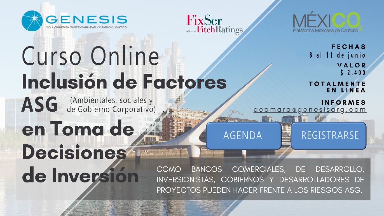 Curso Online: Inclusión de Factores ASG (Ambientales, Sociales y Gobernanza) en toma de decisiones